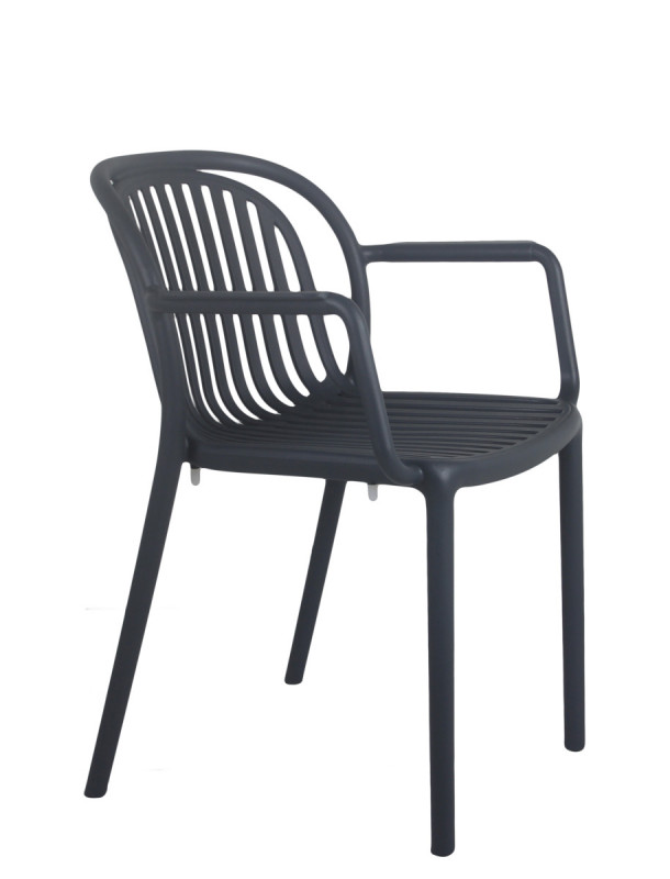 Fauteuil de terrasse gris anthracite 78x57x57 cm Jeddah