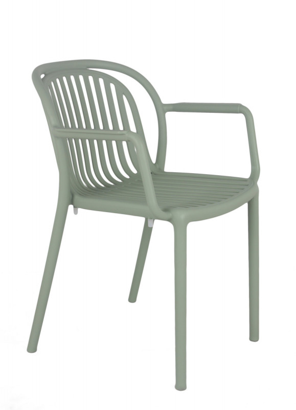 Fauteuil de terrasse vert sauge 78x57x57 cm Jeddah