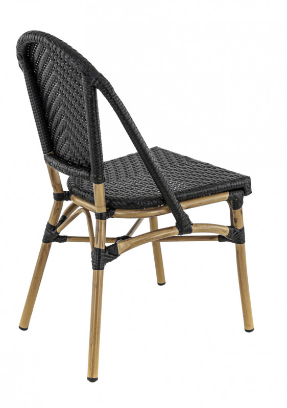 Chaise de terrasse noir 88x46x57 cm Villette