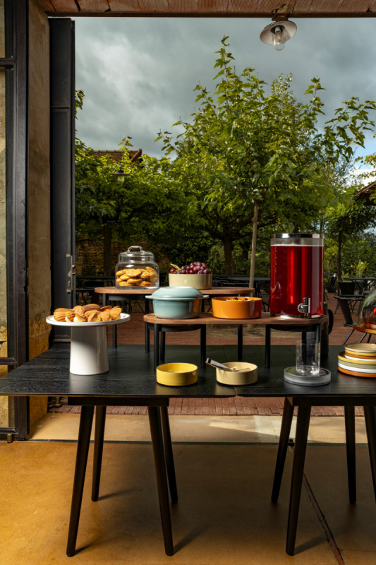 Présentoir à pâtisserie porcelaine culinaire muscade Ø 30 cm 20 cm Caractère Revol
