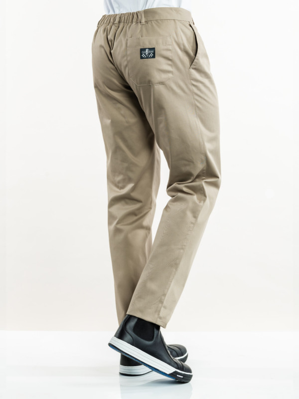 Pantalon de cuisine beige 42 Sabbia Chaud Devant
