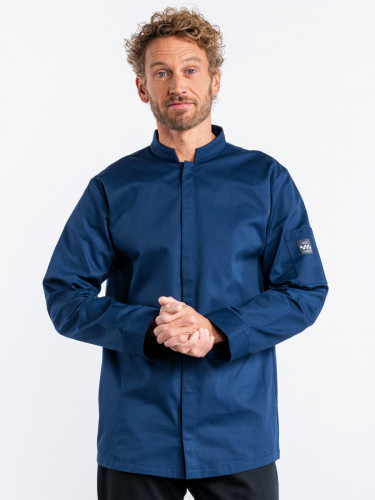 Veste de cuisine manches longues bleu marine XS Sabor Chaud Devant
