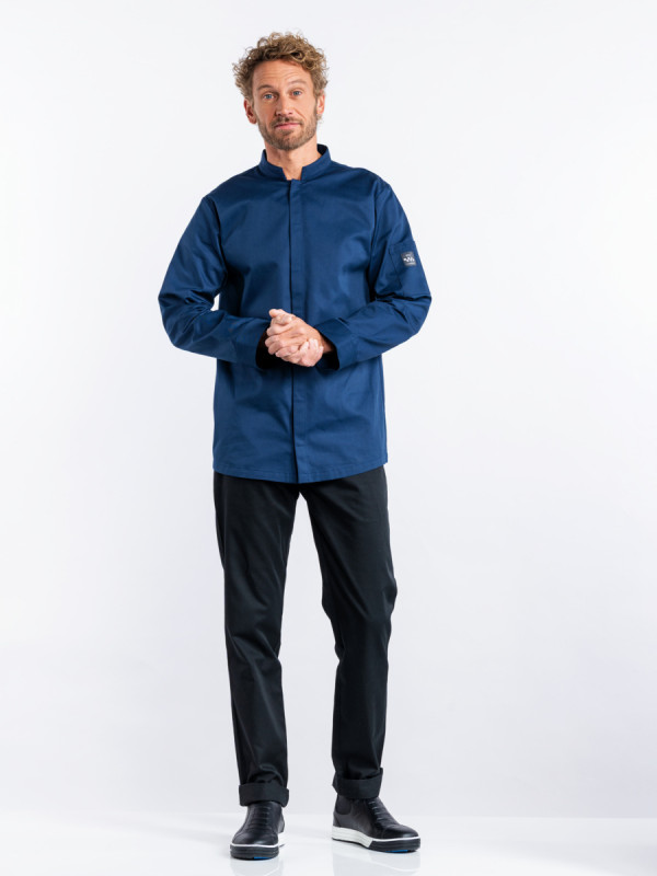 Veste de cuisine manches longues bleu marine XS Sabor Chaud Devant