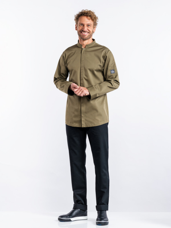 Veste de cuisine manches longues olive M Sabor Chaud Devant