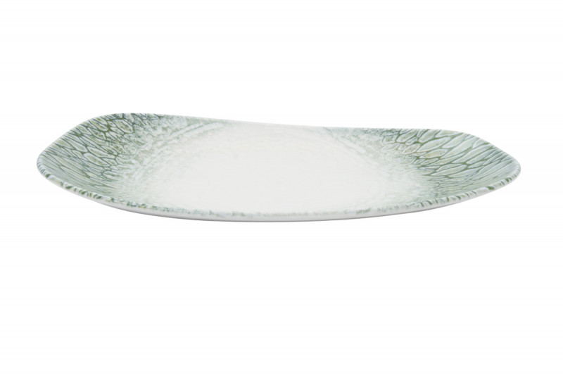 Assiette vert porcelaine 35x18,5 cm Butterfly Dudson