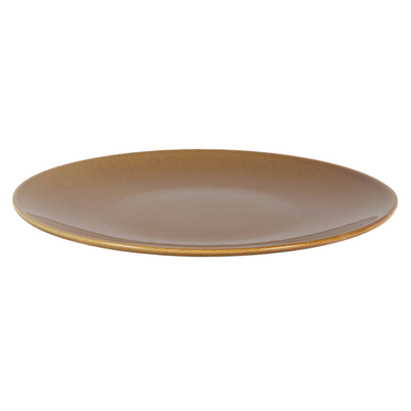 Assiette coupe plate caramel grès renforcé Ø 25 cm Twist Essentials Collection