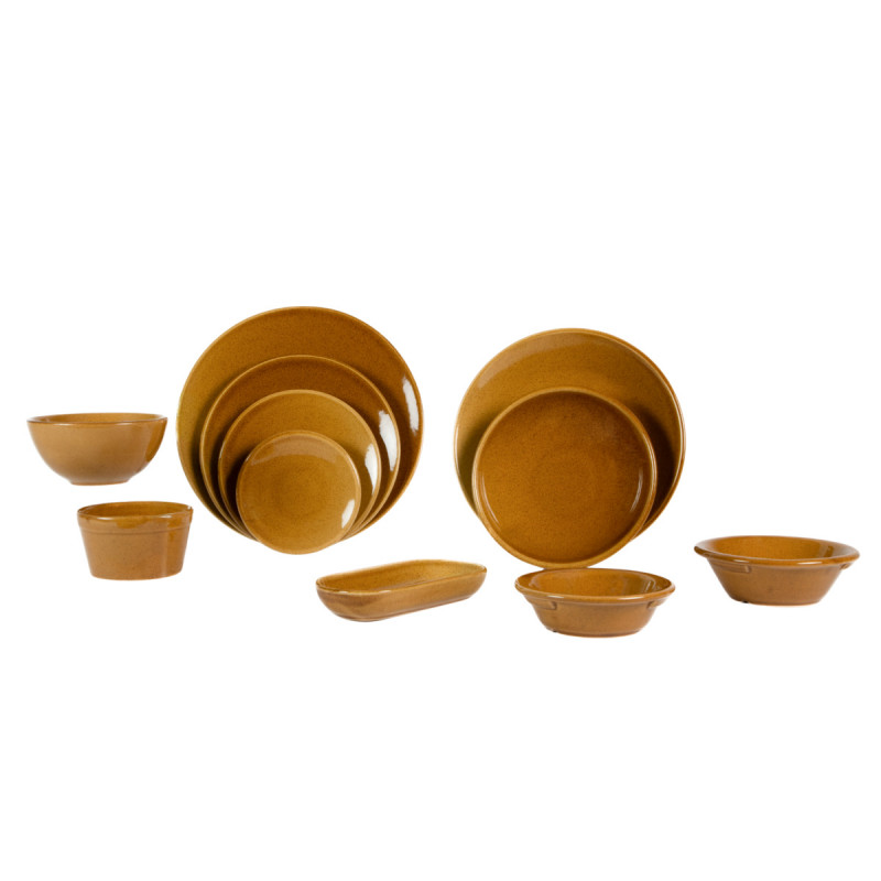 Assiette coupe plate caramel grès renforcé Ø 25 cm Twist Essentials Collection