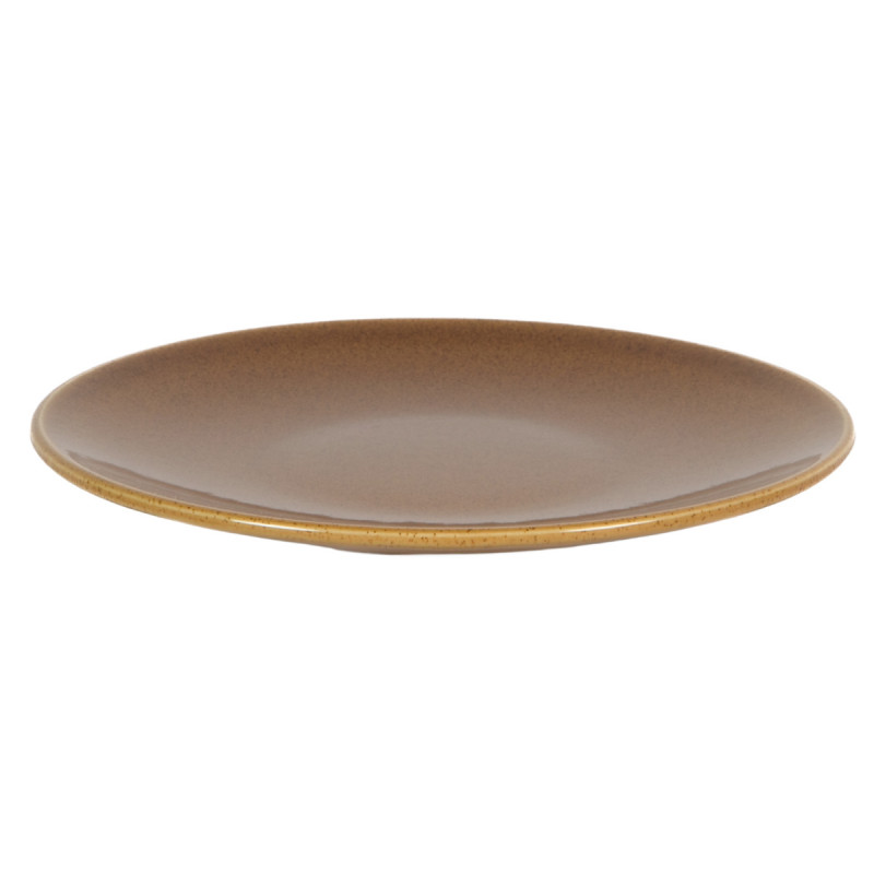 Assiette coupe plate caramel grès renforcé Ø 20 cm Twist Essentials Collection