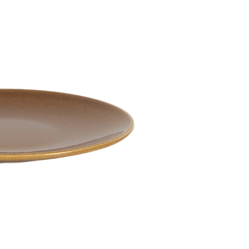 Assiette coupe plate caramel grès renforcé Ø 20 cm Twist Essentials Collection